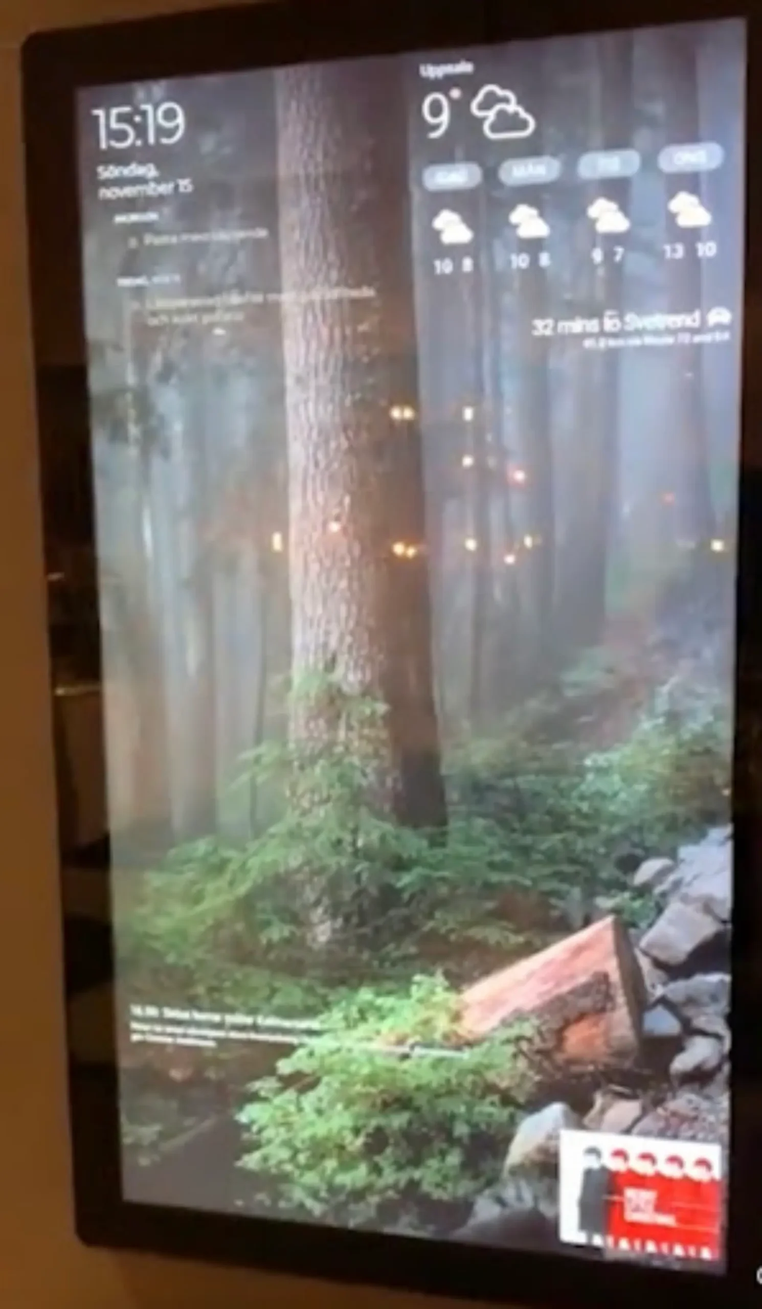 High-end 27-inch wall-mounted touchscreen monitor for full smart home system management.