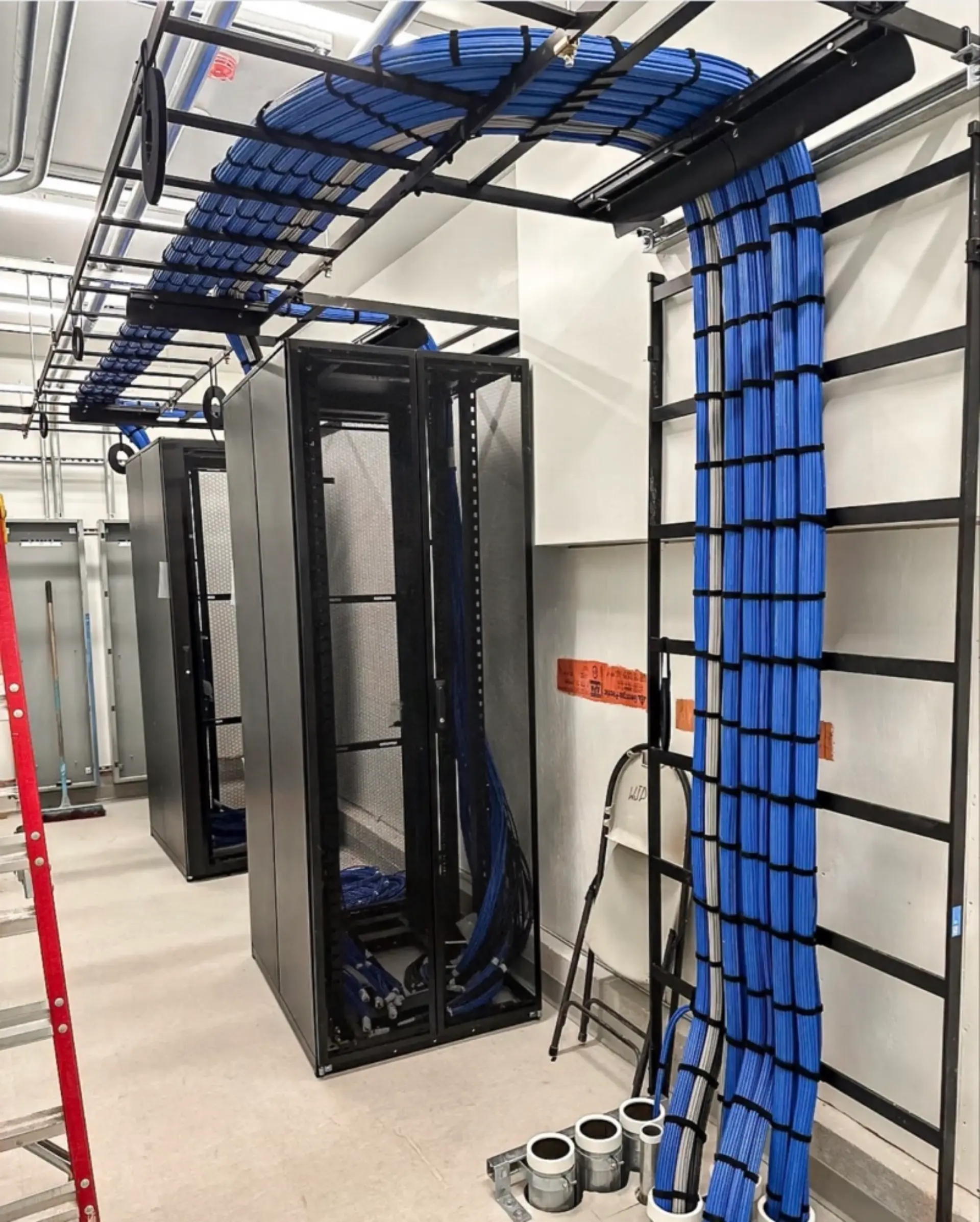 Clean and organized server rack installation with optimized network hardware for high-performance connectivity in a Sugar Land office.