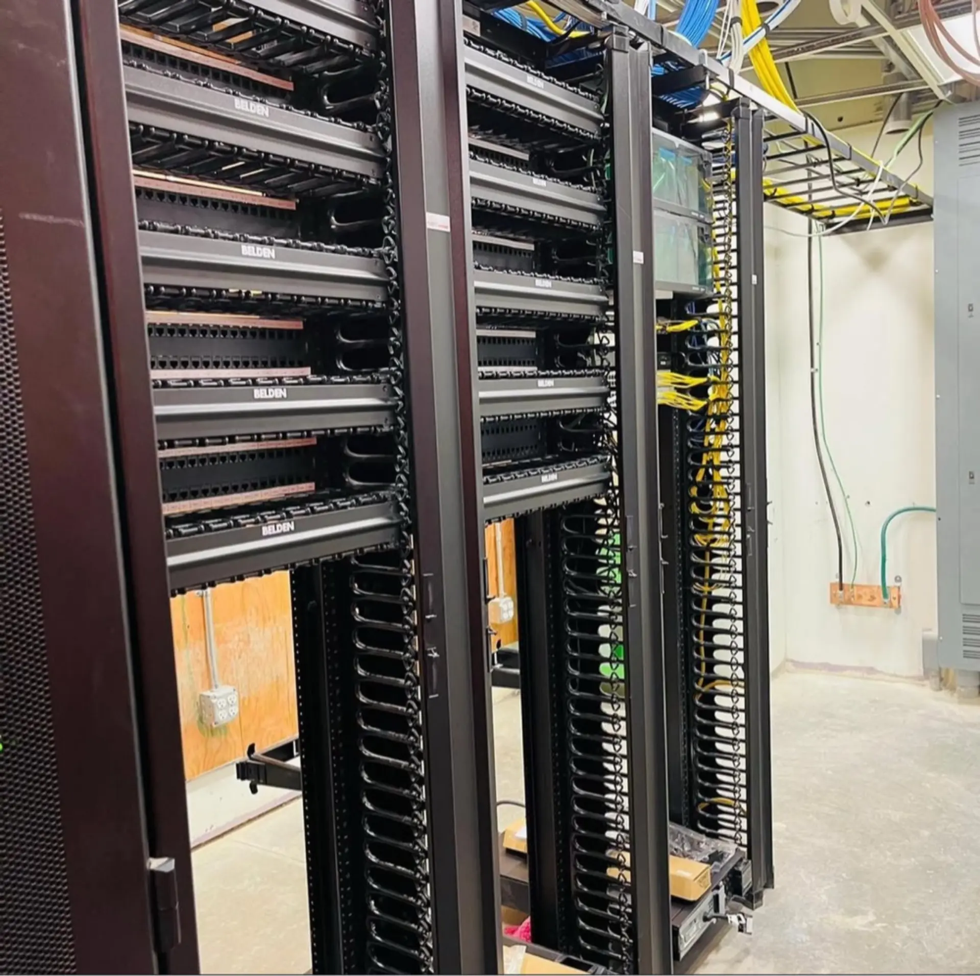 Precision network cabling termination for residential smart home integration and consistent connectivity.